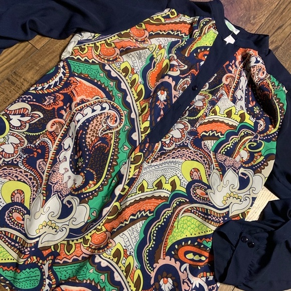 Paisley printed blouse jade by melody tam casual top boho classic spring summer - Picture 4 of 5